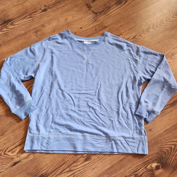 🩵NWT Joyspun Blue French Terry Pajama Sweatshirt Medium - Picture 1 of 9